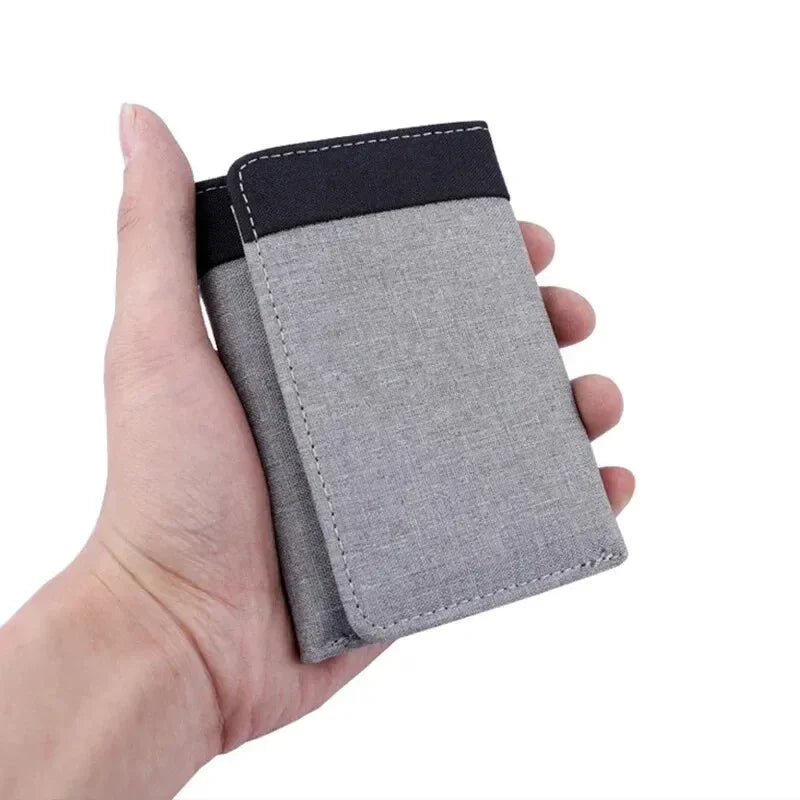 Three-Fold Canvas Wallet - Compact and Multi-Slot