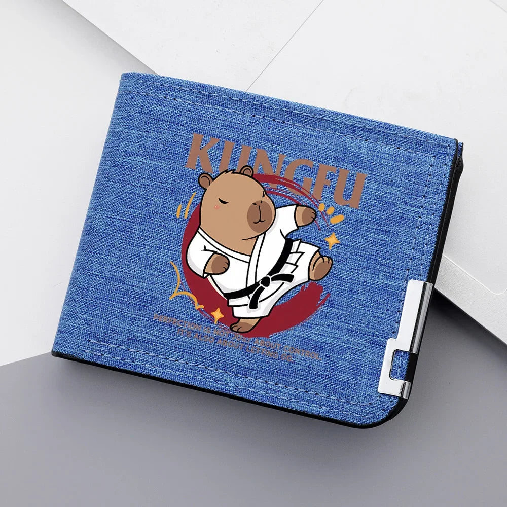 Men's Printed Canvas Wallet with Metal Closure