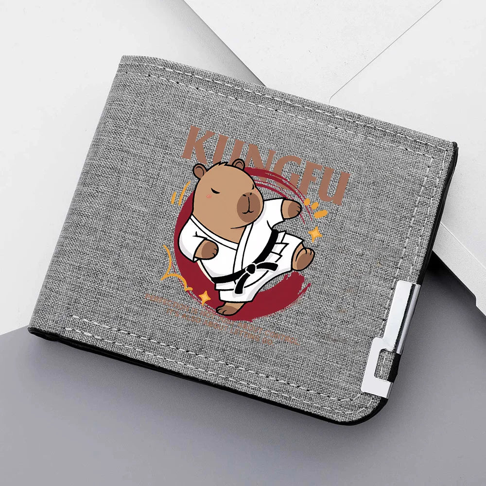 Men's Printed Canvas Wallet with Metal Closure