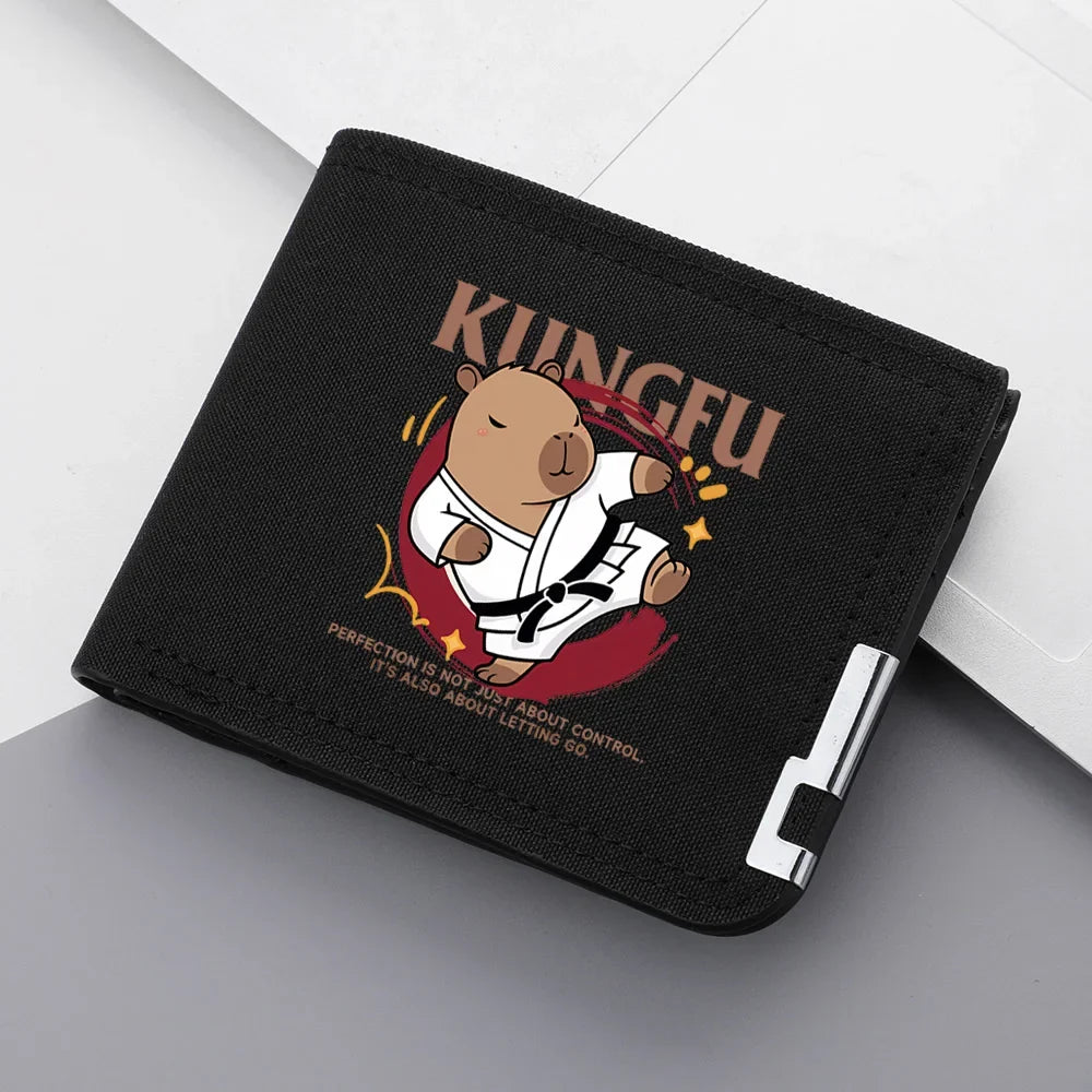 Men's Printed Canvas Wallet with Metal Closure Image