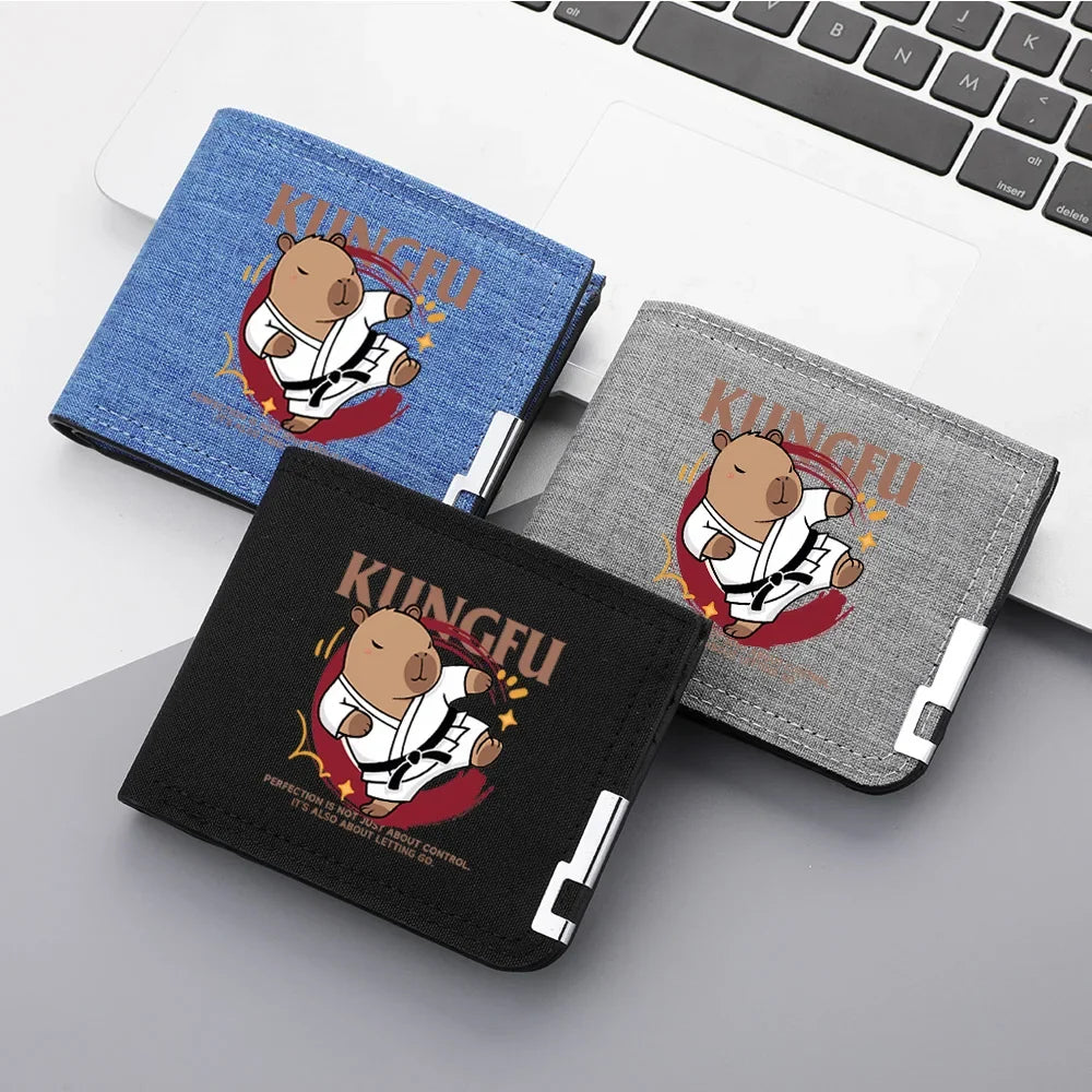 Men's Printed Canvas Wallet with Metal Closure Image