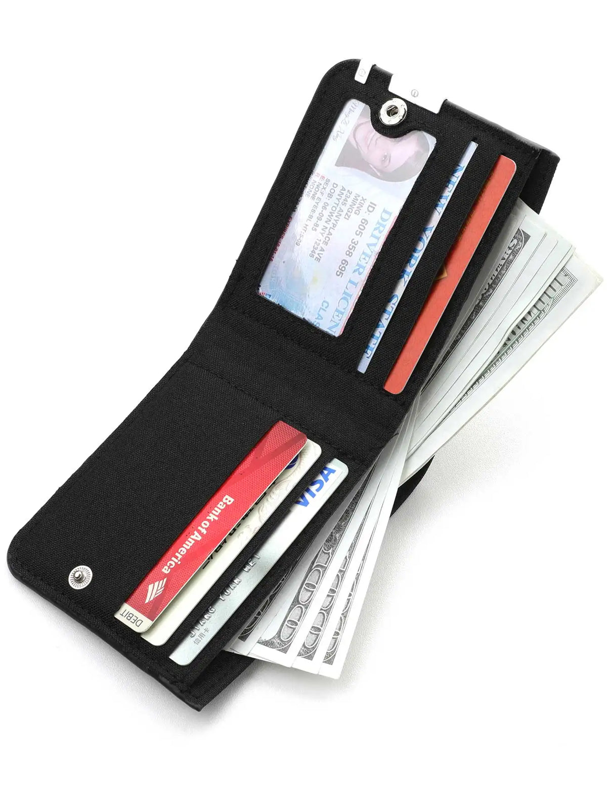 Men's Printed Canvas Wallet with Metal Closure