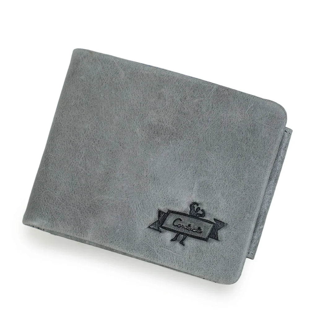 Men's Trifold Wallet in Genuine Vegetable-Tanned Leather