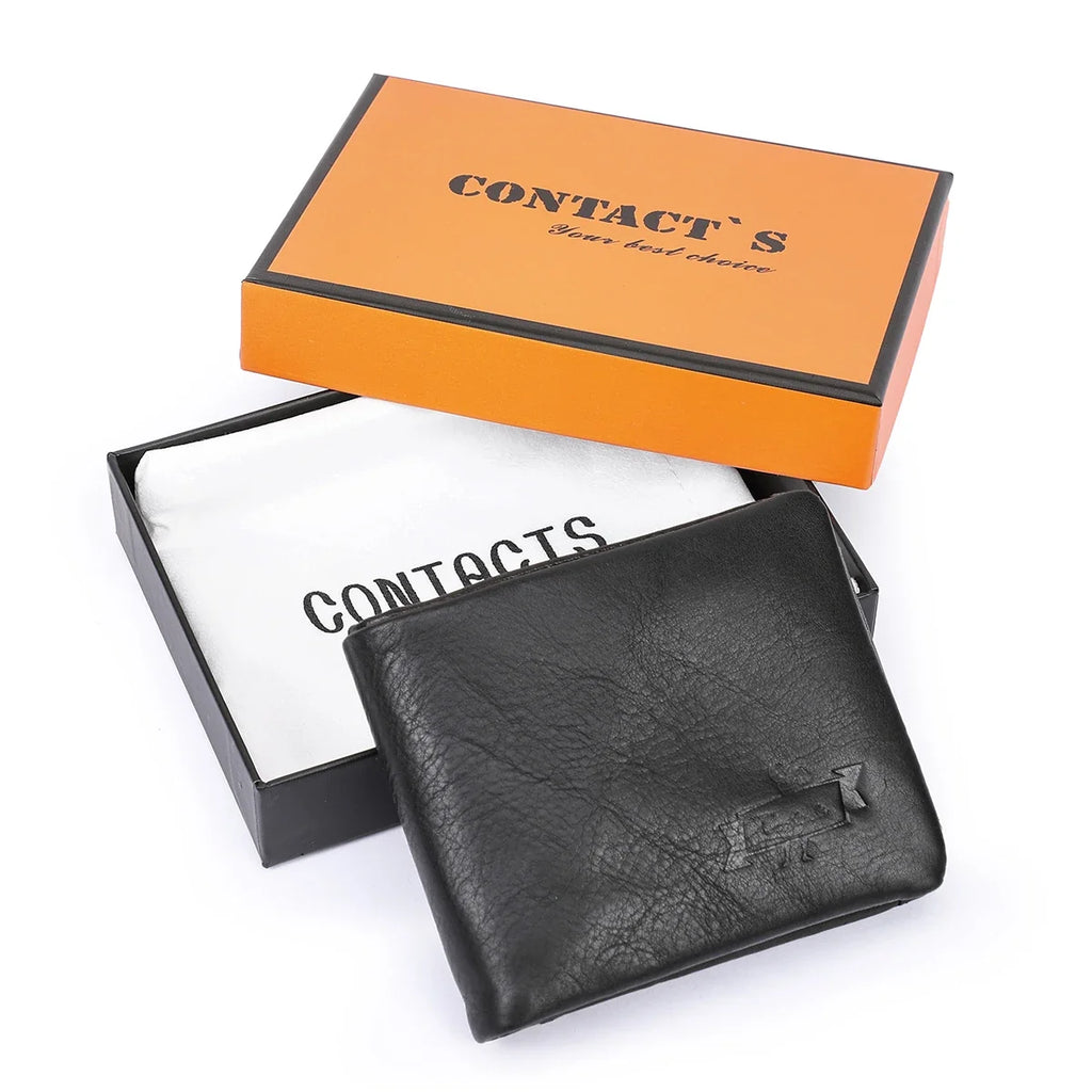 Men's Trifold Wallet in Genuine Vegetable-Tanned Leather