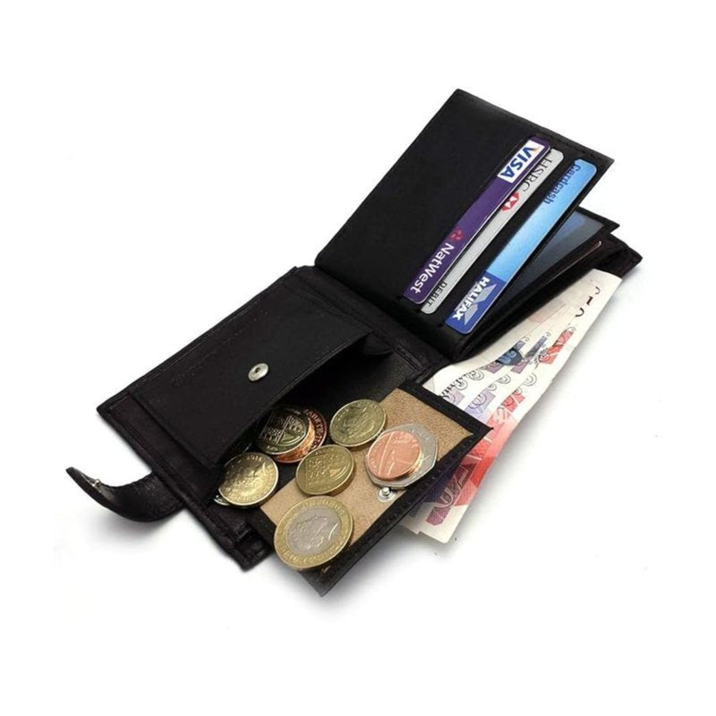 Men's Tri-Fold Wallet, Faux Leather, Coin Pocket and ID Window
