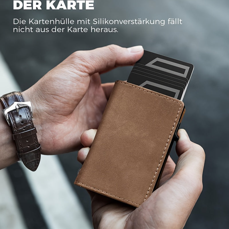 Men's Tri-Fold Wallet with Coin Zip, 9.8 x 7.5 cm