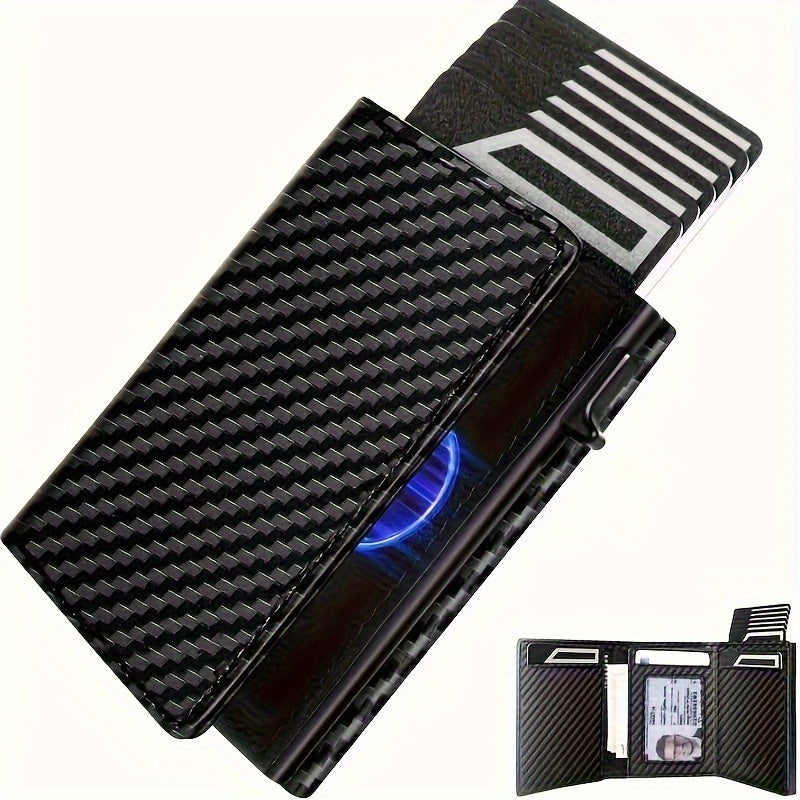 Men's Tri-Fold Wallet with Coin Zip, 9.8 x 7.5 cm Image