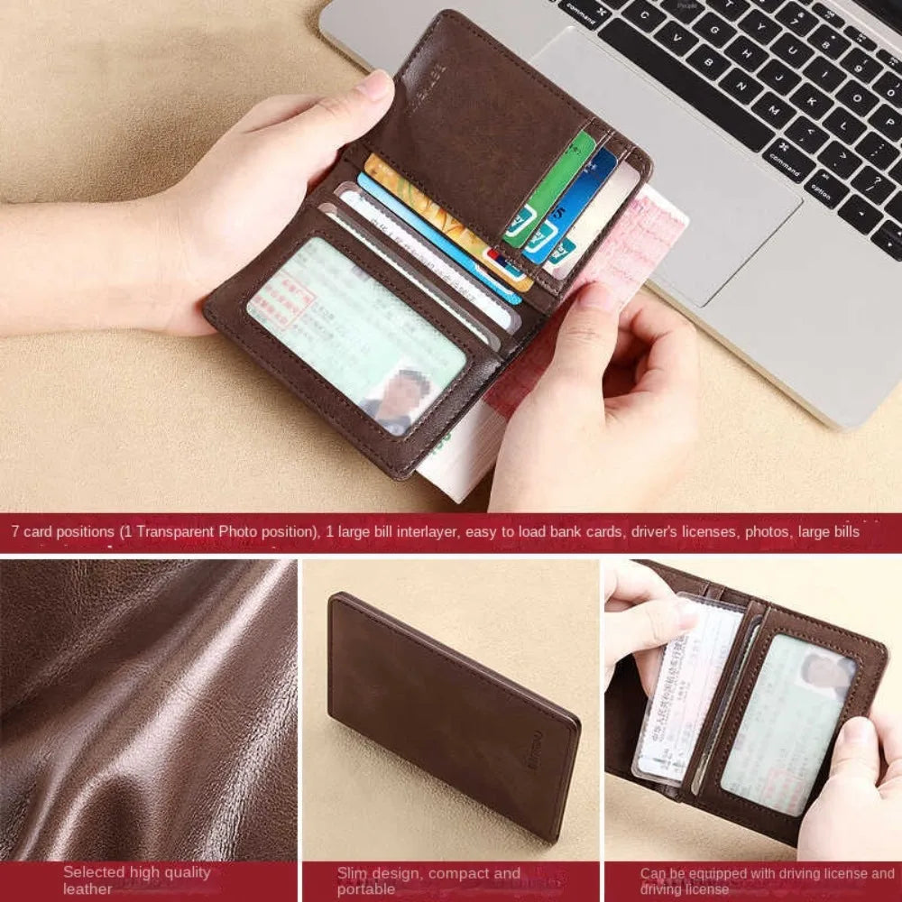 Ultra-slim Men's PU Leather Wallet with RFID Protection