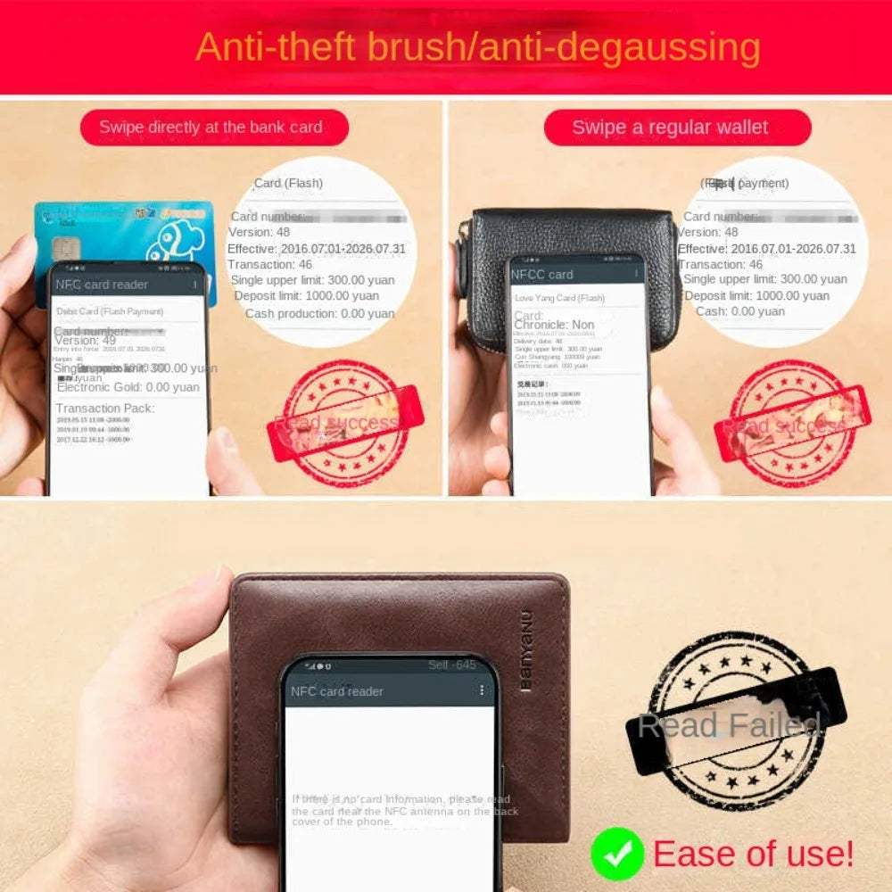 Ultra-slim Men's PU Leather Wallet with RFID Protection