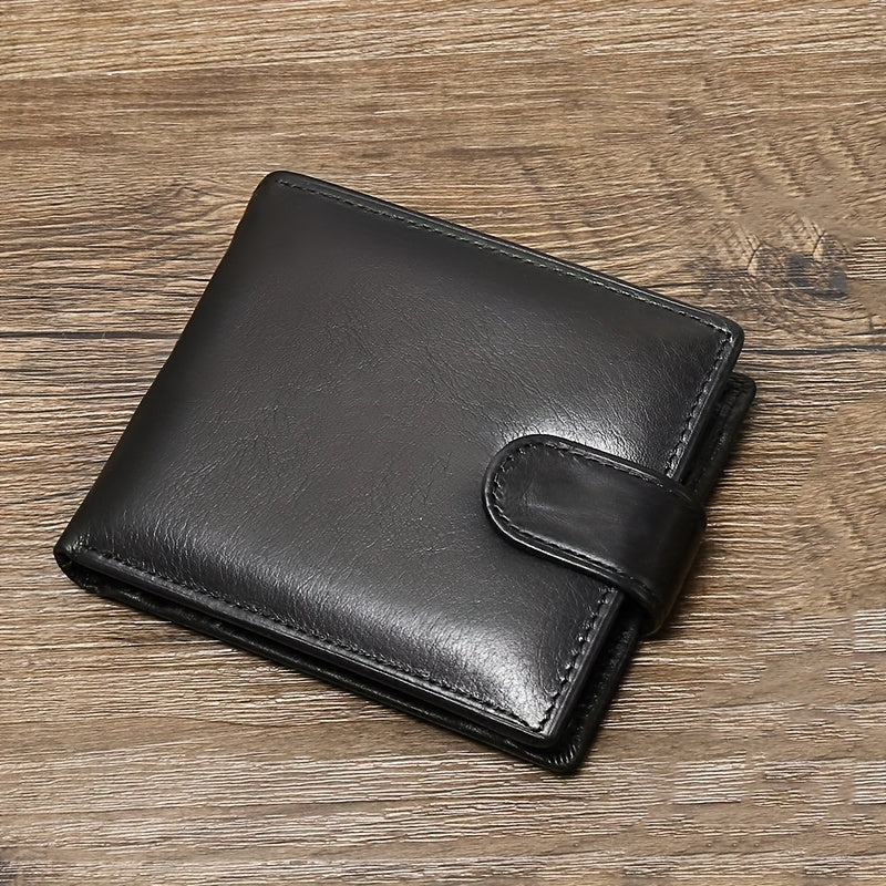 Men's Wallet with Flap, Portrait Window, and Coin Pocket