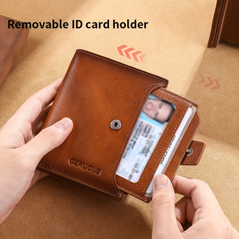Men's Vertical Wallet with 17 Card Slots and ID Holder