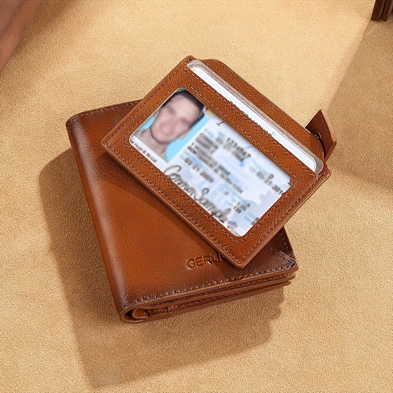Men's Vertical Wallet with 17 Card Slots and ID Holder