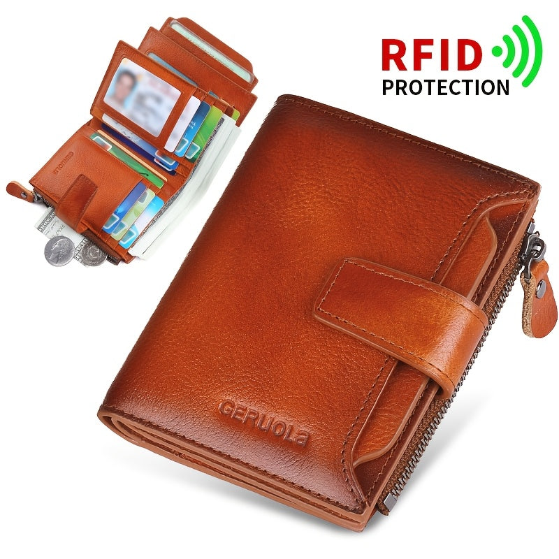Men's Vertical Wallet with 17 Card Slots and ID Holder