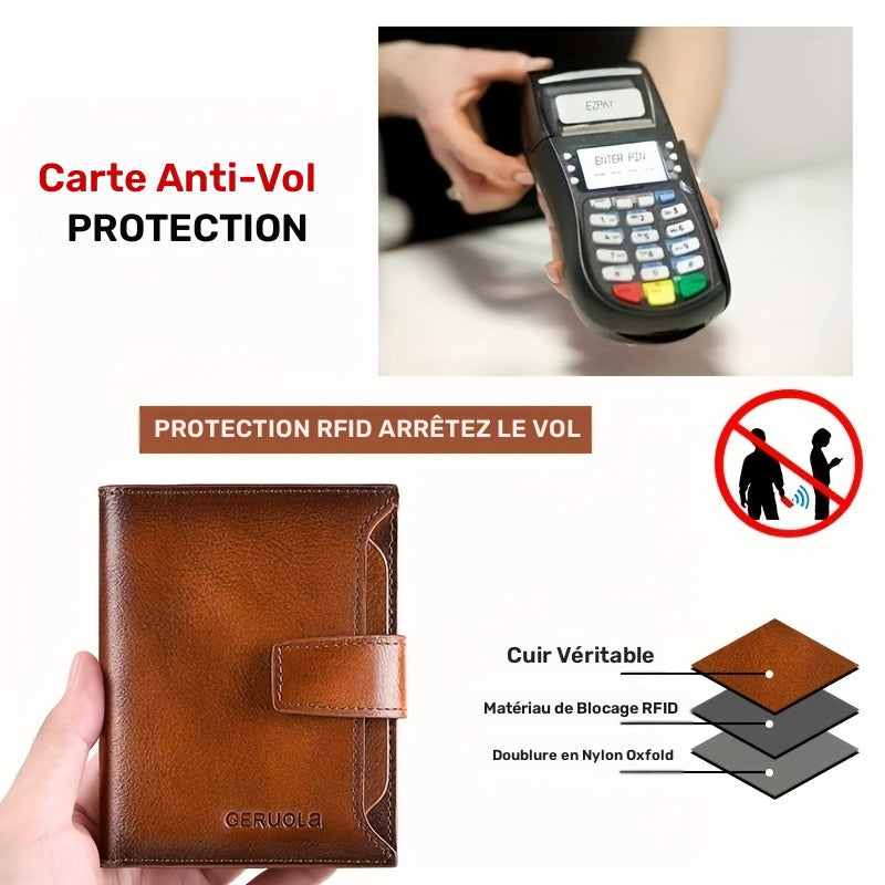 Men's Vertical Wallet with 17 Card Slots and ID Holder