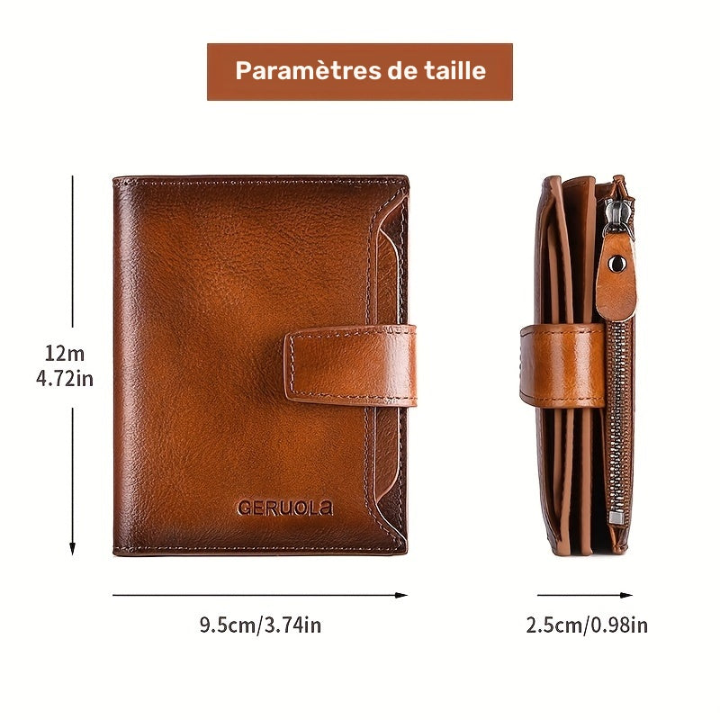 Men's Vertical Wallet with 17 Card Slots and ID Holder