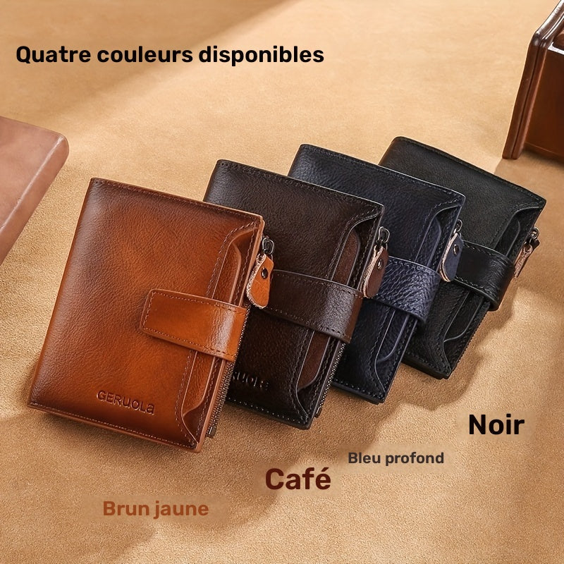 Men's Vertical Wallet with 17 Card Slots and ID Holder