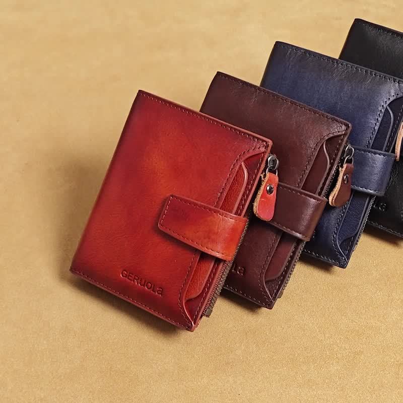 Men's Vertical Wallet with 17 Card Slots and ID Holder