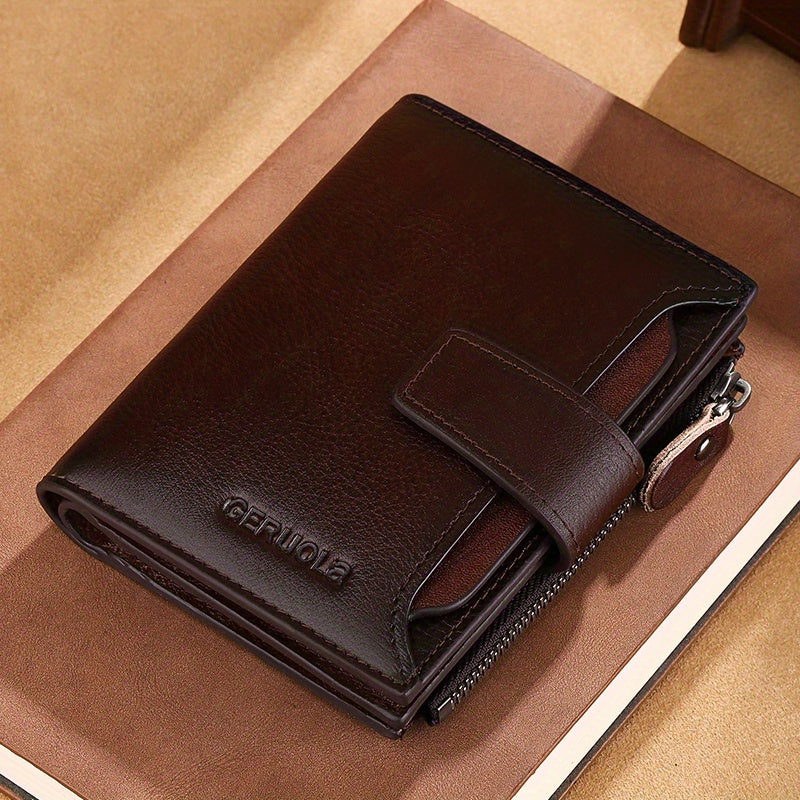 Men's Vertical Wallet with 17 Card Slots and ID Holder