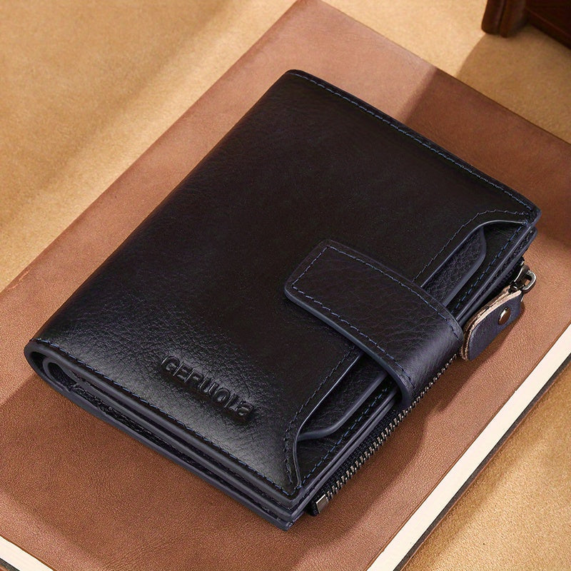 Men's Vertical Wallet with 17 Card Slots and ID Holder