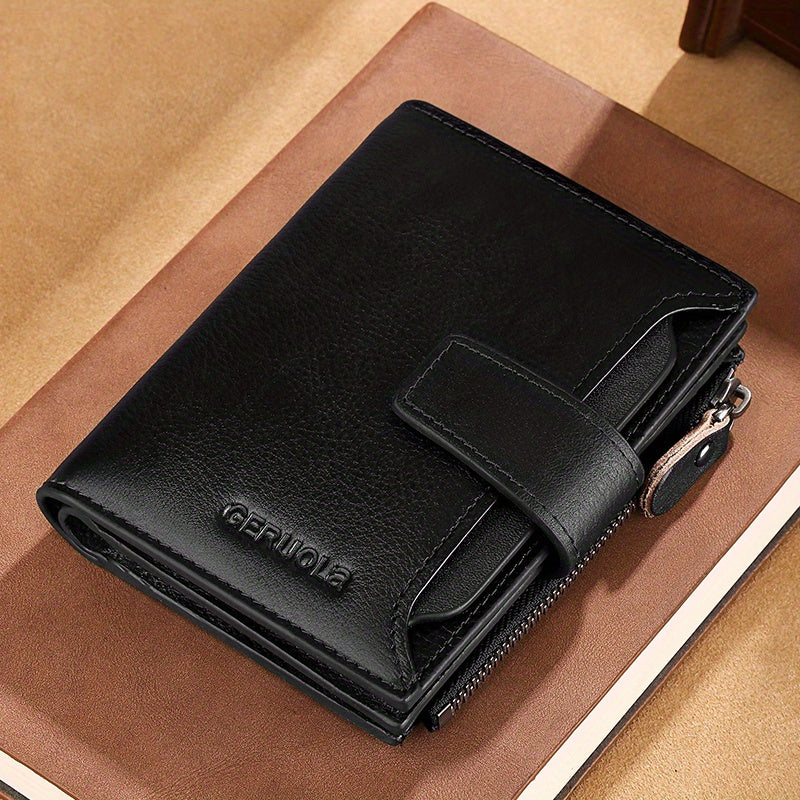 Men's Vertical Wallet with 17 Card Slots and ID Holder