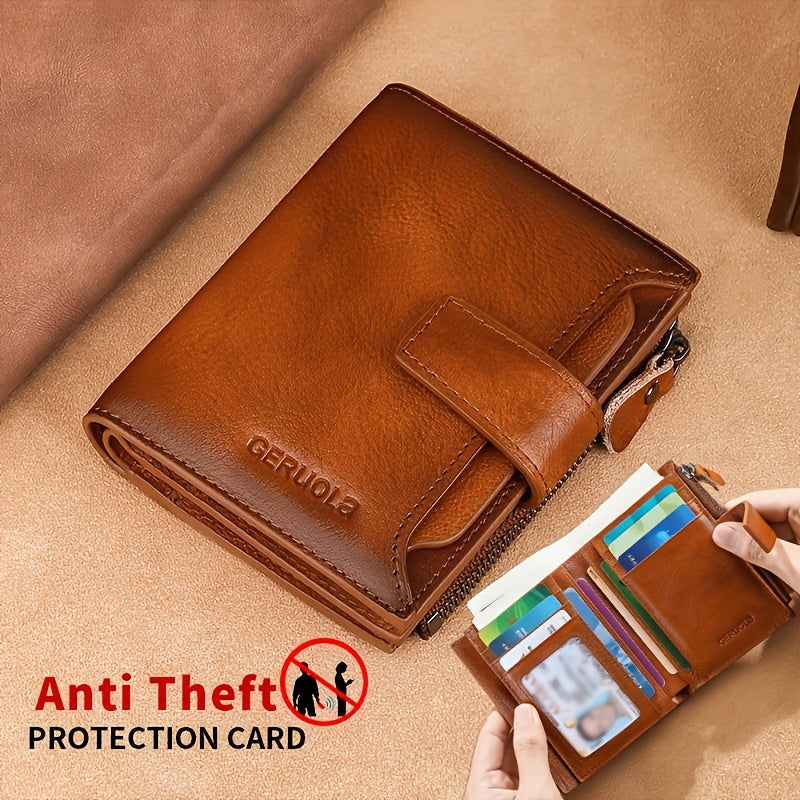 Men's Vertical Wallet with 17 Card Slots and ID Holder