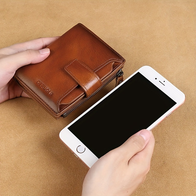 Men's Vertical Wallet with 17 Card Slots and ID Holder