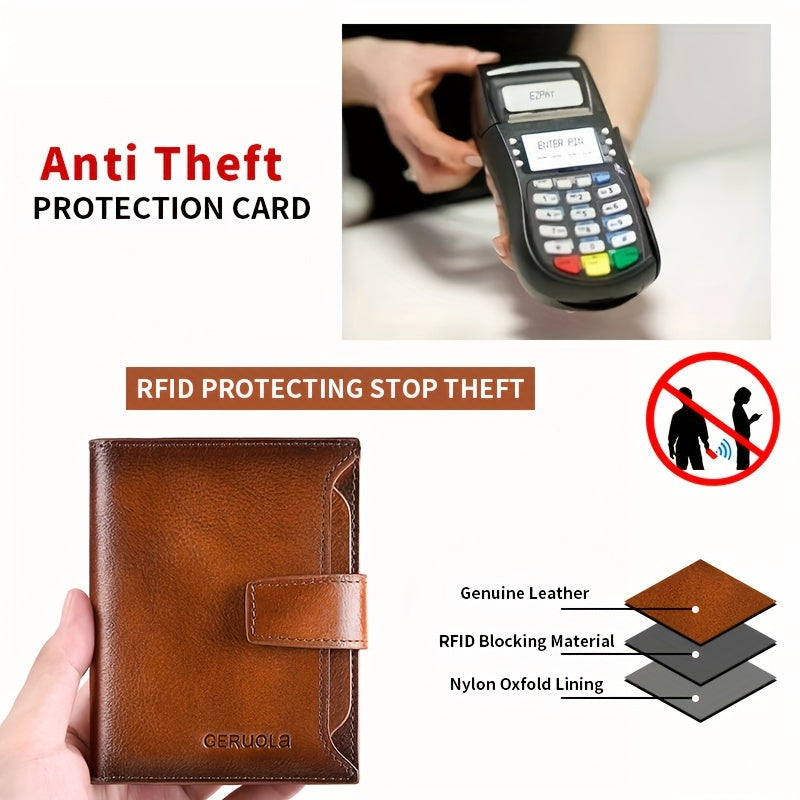Men's Vertical Wallet with 17 Card Slots and ID Holder