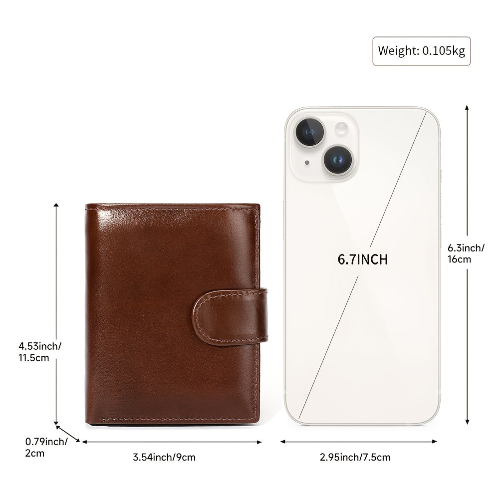 Men's Vertical Leather Wallet, 11 Cards and 3 Photos