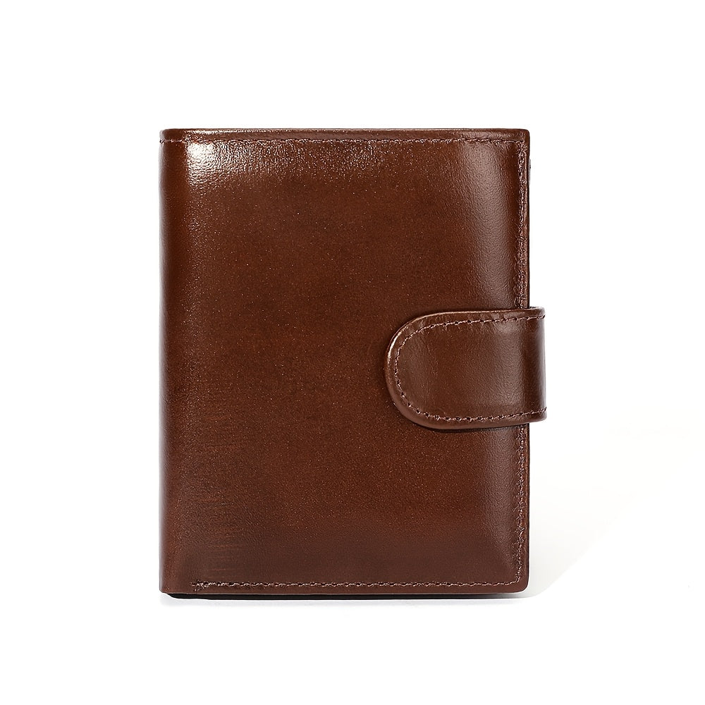 Men's Vertical Leather Wallet, 11 Cards and 3 Photos