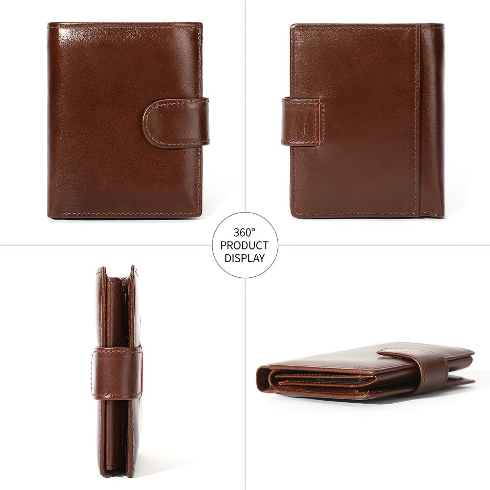 Men's Vertical Leather Wallet, 11 Cards and 3 Photos