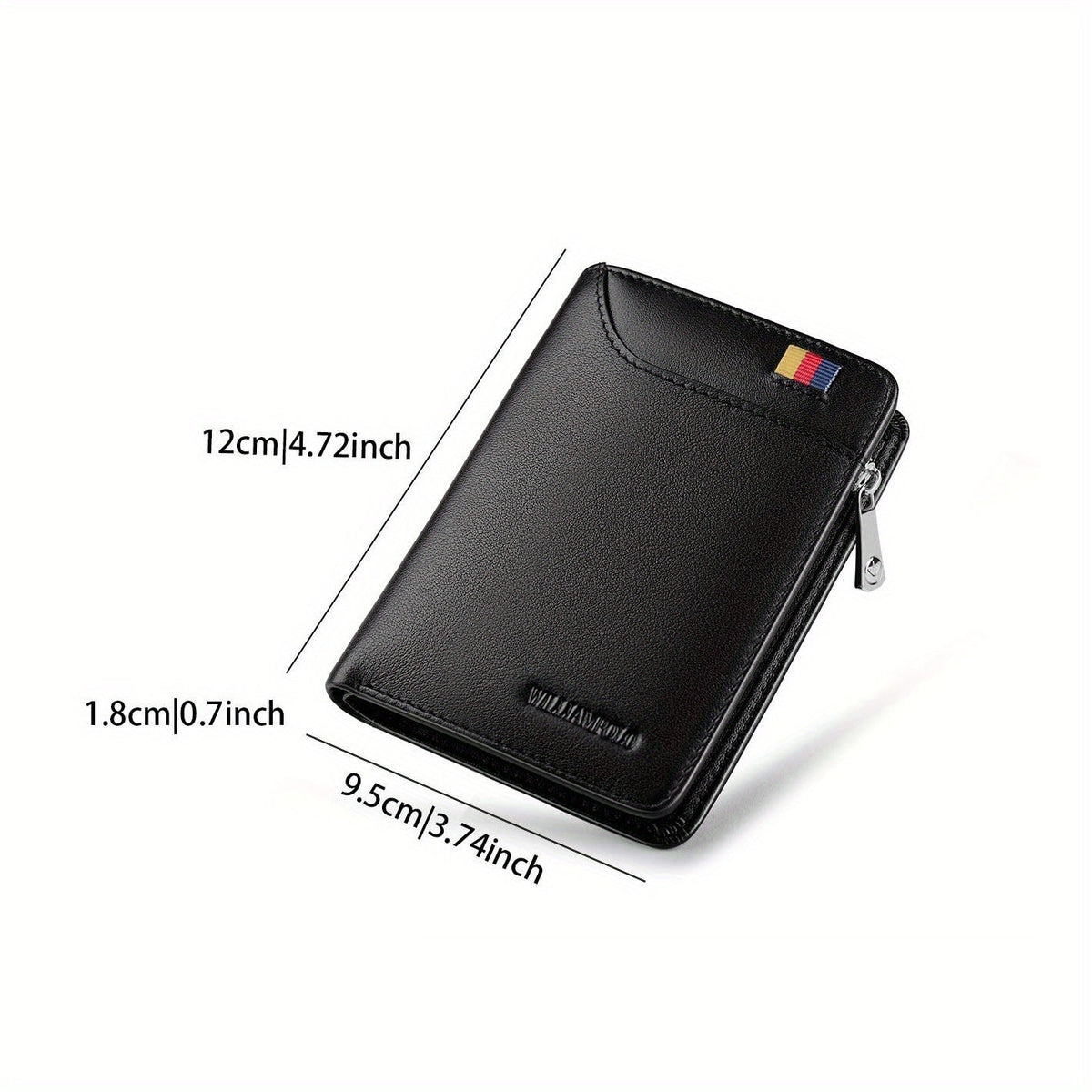 Men's Vertical Leather Wallet with Exterior Card Pocket