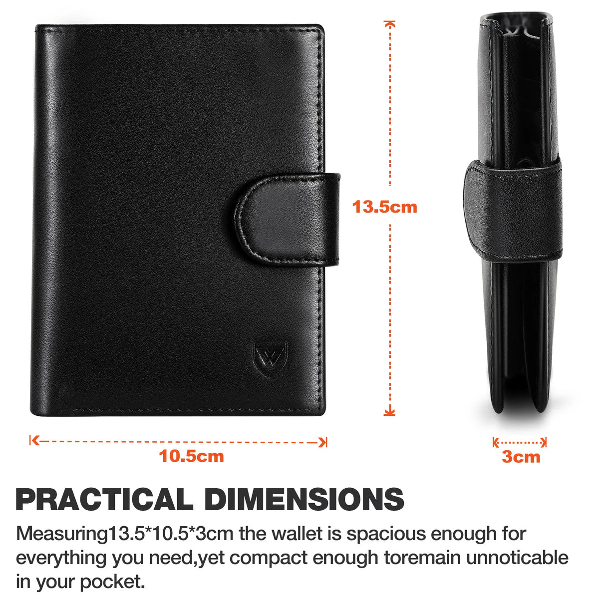 Men's Vertical Cowhide Wallet, 11 Slots