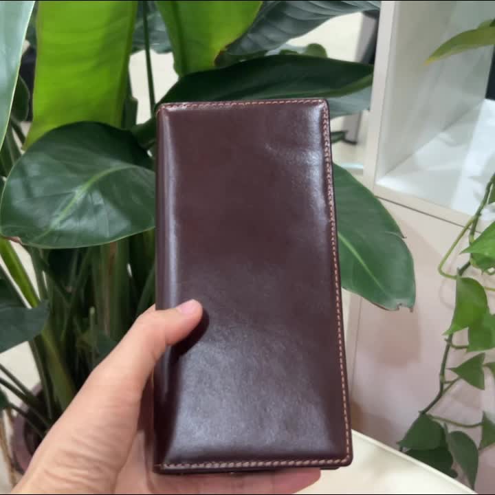 Men's Vertical Genuine Leather Wallet, Nine Cards