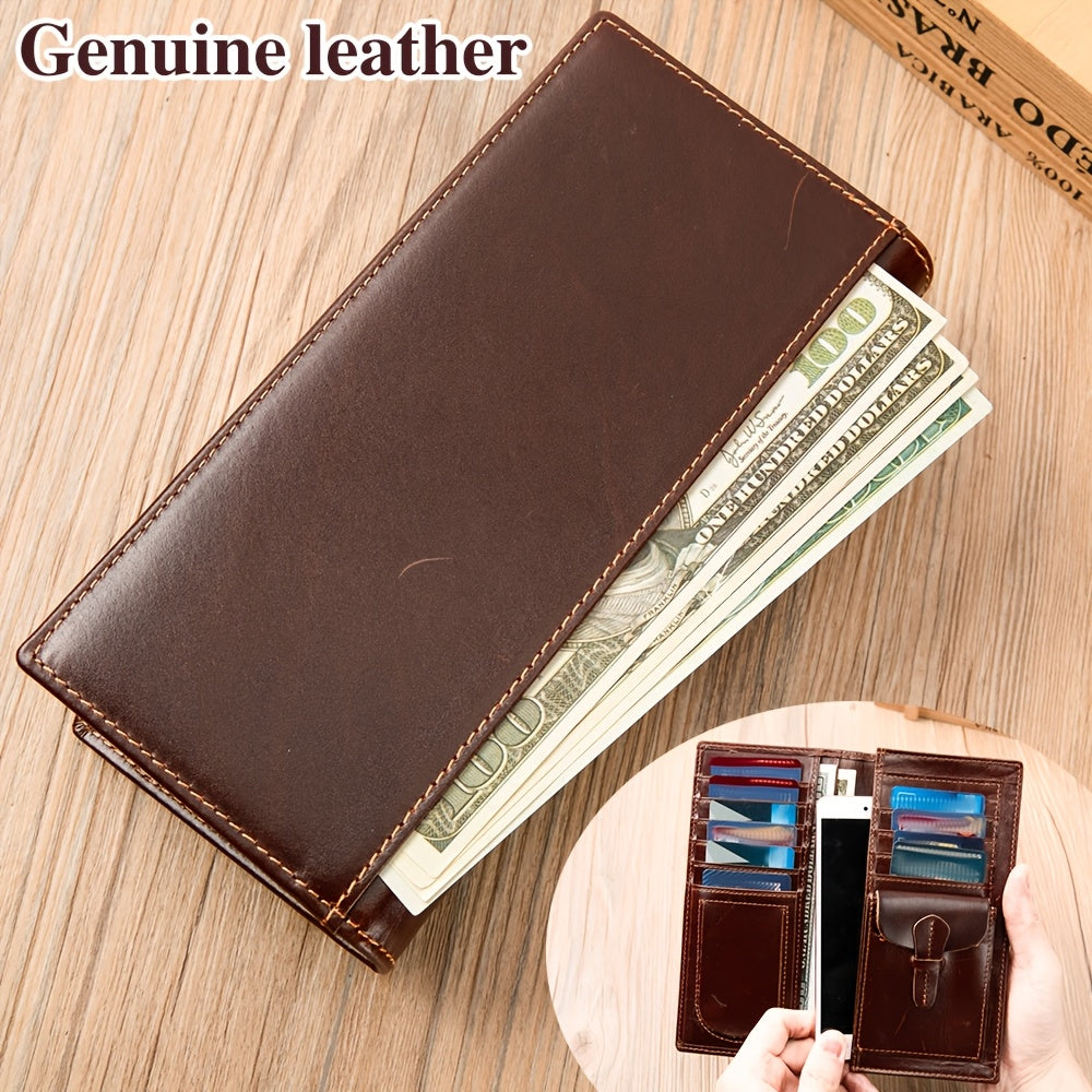 Men's Vertical Genuine Leather Wallet, Nine Cards Image
