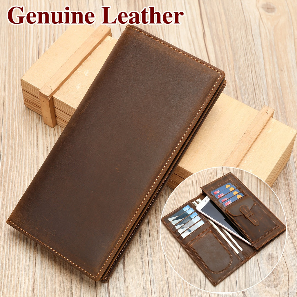 Men's Vertical Genuine Leather Wallet, Nine Cards