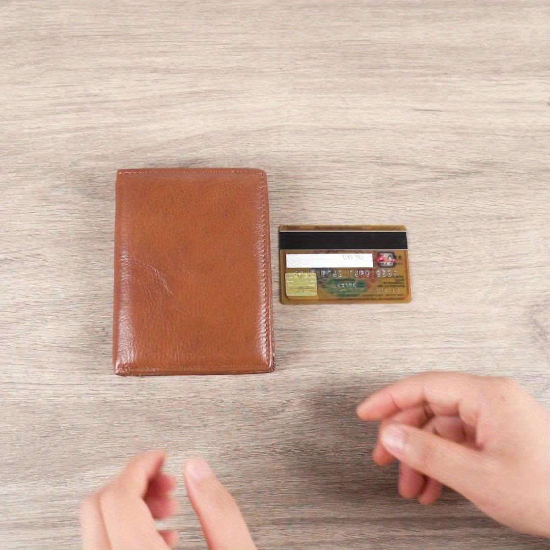 Men's Vertical Trifold Wallet with Double Photo Window