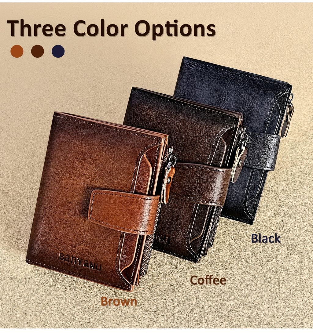 Men's Vertical Anti-RFID Wallet with Oxford Nylon Lining