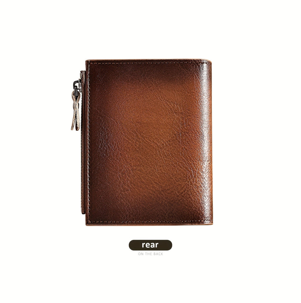 Men's Vertical Anti-RFID Wallet with Oxford Nylon Lining