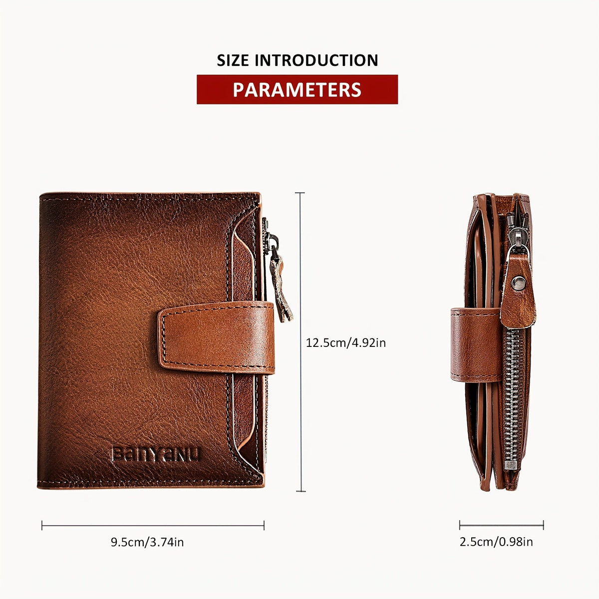 Men's Vertical Anti-RFID Wallet with Oxford Nylon Lining