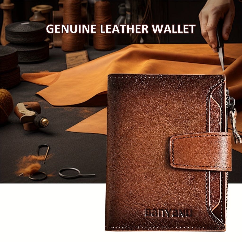 Men's Vertical Anti-RFID Wallet with Oxford Nylon Lining