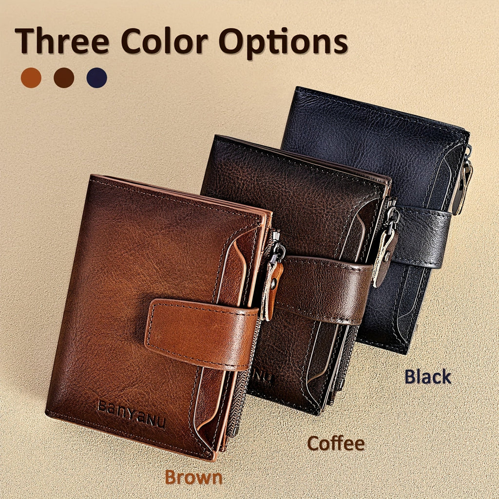 Men's Vertical Anti-RFID Wallet with Oxford Nylon Lining