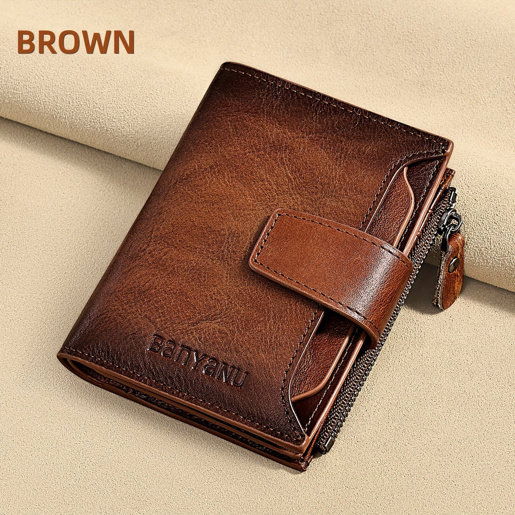 Men's Vertical Anti-RFID Wallet with Oxford Nylon Lining
