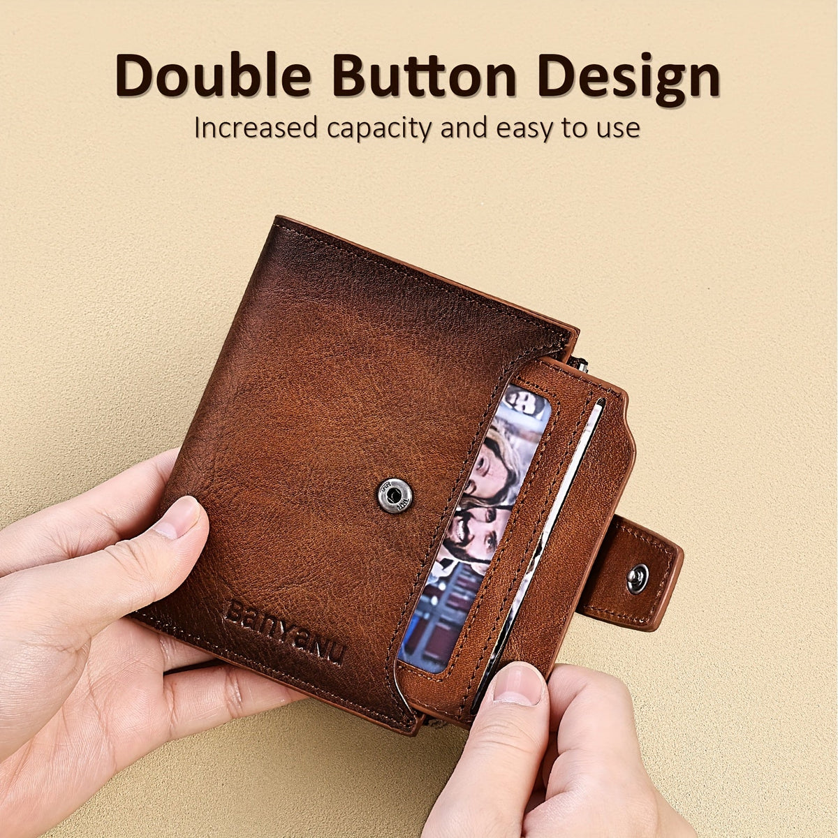 Men's Vertical Anti-RFID Wallet with Oxford Nylon Lining