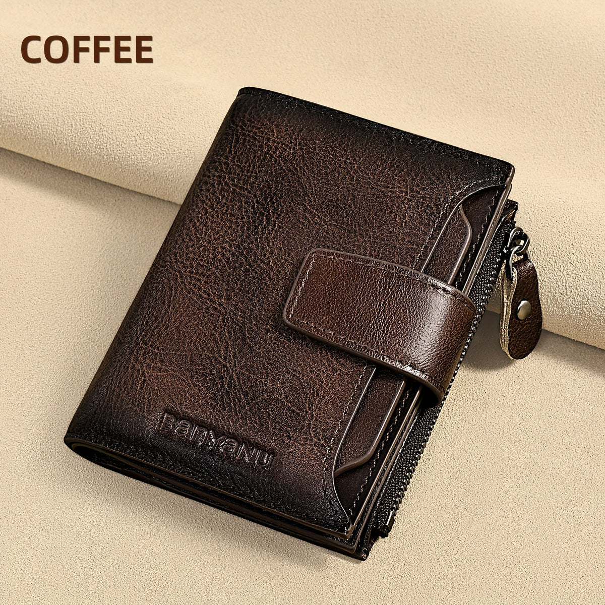 Men's Vertical Anti-RFID Wallet with Oxford Nylon Lining