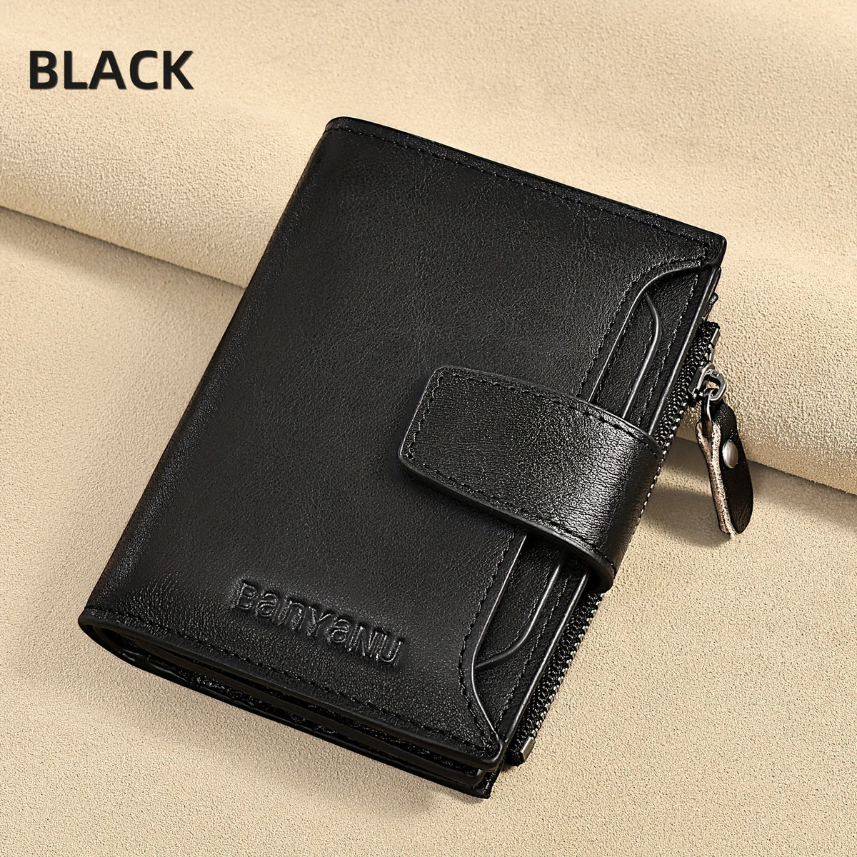 Men's Vertical Anti-RFID Wallet with Oxford Nylon Lining