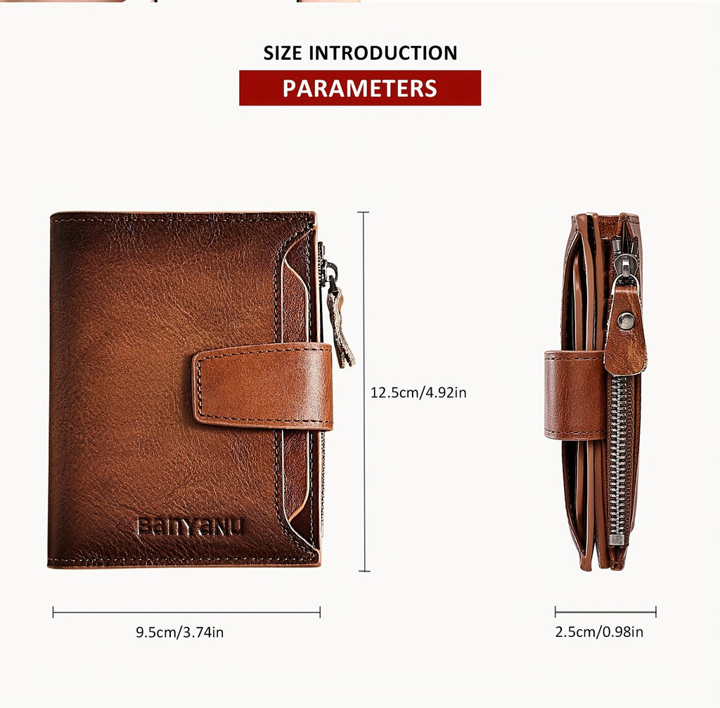 Men's Vertical Anti-RFID Wallet with Oxford Nylon Lining
