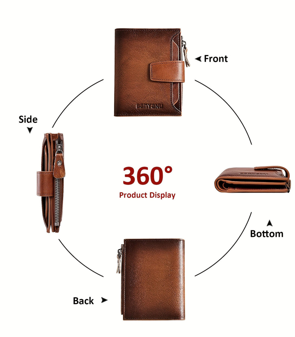 Men's Vertical Anti-RFID Wallet with Oxford Nylon Lining