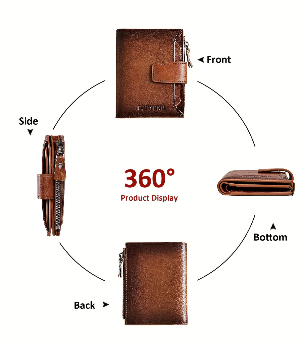 Men's Vertical Anti-RFID Wallet with Oxford Nylon Lining