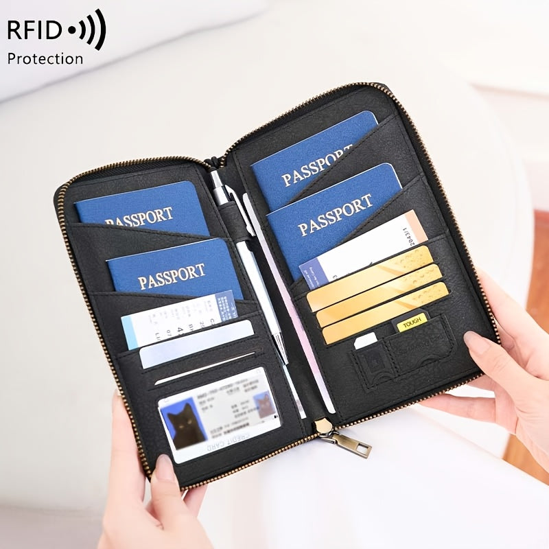 RFID Travel Wallet for Men, Four Passports