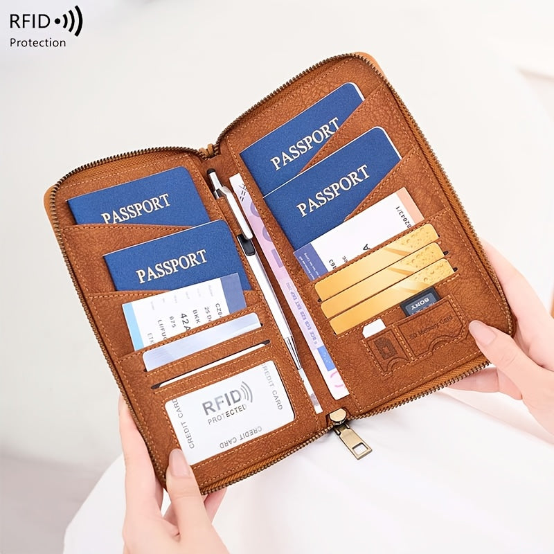 RFID Travel Wallet for Men, Four Passports